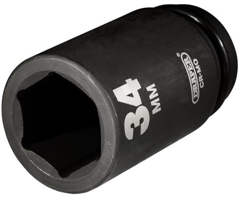 Draper 27142 3/4 Square Drive Hi-Torq 6 Point Deep Impact Socket, 34 mm Size, Blue
