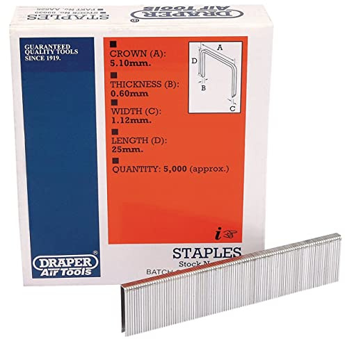 Draper 59839 Staple, 25mm, Pack of 5000 , Blue