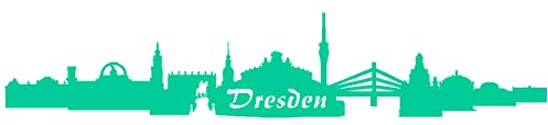 Samunshi® Autoaufkleber Dresden Aufkleber Skyline Sticker 15 x 2,9cm türkis