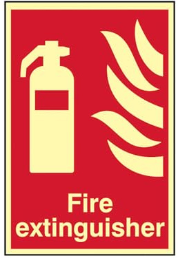 Scan SCA1571 Self Adhesive PVC Sign - Fire Extinguisher - Photoluminescent 200 x 300mm
