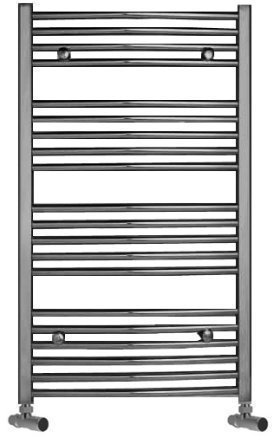 HEATED CHROME TOWEL RAIL RADIATOR WARMER 300mm wide x 1000mm high Flat