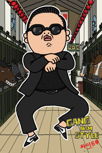 Psy - Gangnam Style ViP Musik Poster Rap Music Poster Plakat Druck - Grösse 61x91,5 cm + 2 St Posterleisten Kunststoff 62 cm schwarz