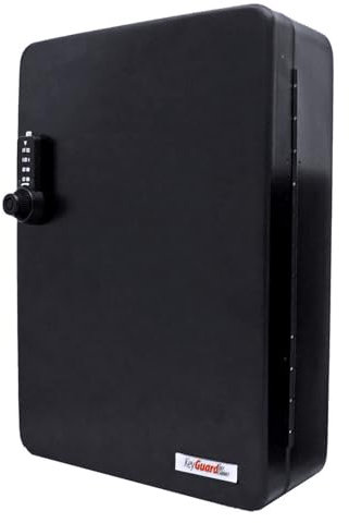 KeyGuard SL-9122-UB Kombinationsschlüsselschrank, Schlüsselhalter Wandhalterung, Keyless Key Storage Cabinet, Key Lock Box oder Safe Box mit 122 Haken, 4 Zifferblatt, Kommt mit 64 Schlüsselanhängern,