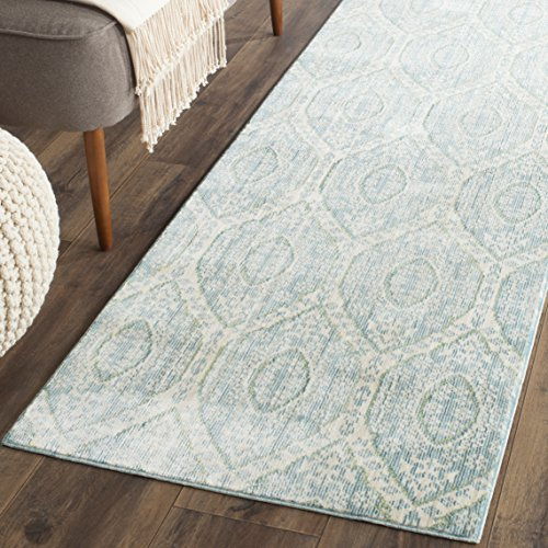 SAFAVIEH Valencia Collection Runner Rug - 2'3 x 8', Alpine & Cream, Boho Chic Distressed Design, Non-Shedding & Easy Care, Ideal for High Traffic Areas in Living Room, Bedroom (VAL206J)
