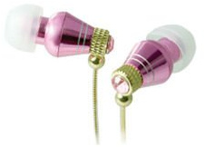 CLiPtec® Crystalica Max DEEP Base BME939 In-Ear Headphones with cable wrap - Pink