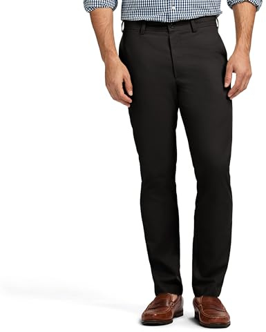 IZOD American Chino Herrbyxor, flat front, rak passform