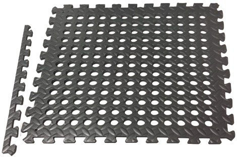 MP Essentials Soft Padded Eva Foam Floor Mat Tiles for Awnings, Tents, Gyms & Marquees (Black, 4 Tiles = 16 Square Feet)