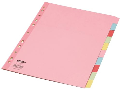 Concord Subject Dividers 230 Micron Reinforced 10-Part A4 Assorted Ref 77199/71