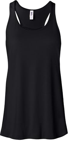 Bella Ladies/Womens Flowy Racerback Tank Top (L) (Black)