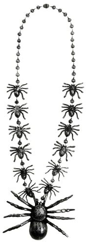 W WIDMANN MILANO Party Fashion 8598R - Halskette Spinne, 40cm, schwarz, Accessoire, Halloween, Karneval, Mottoparty