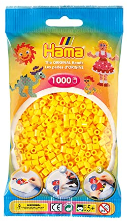 Beutel mit 1000 Midi-Perlen, Pastellgelb Hama