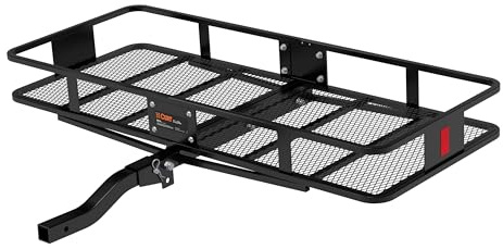CURT 18153 Cargo Basket Hitch Trailer Hitch Cargo Carrier, 500 lbs. Capacity, 60-Inch x 23-1/2-Inch x 5-1/2-Inch, Fits 2-Inch Receiver