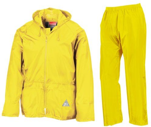 Result Herren Regenanzug bestehend aus Regenjacke und Regenhose, wasserdicht M,Neongelb