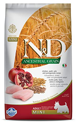 Farmina N&D Getreidearm Adult Mini Huhn u. Granatapfel Trockenfutter Bitte auswählen: 2,5 kg