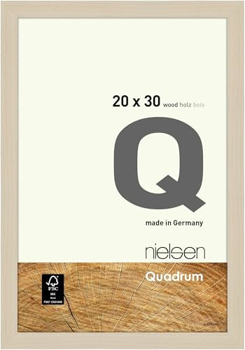 nielsen Bilderrahmen, 20 x 30 cm, Holz, Ahorn, Fotorahmen zum Auftstellen und Aufhängen im Hoch- & Querformat, Echtglas, Quadrum
