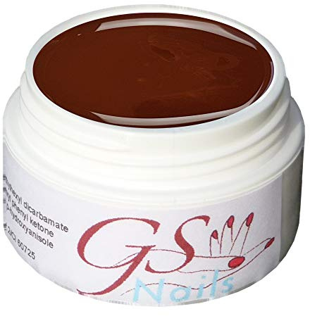GS-Nails UV Farb-Gel für Nail-Art & Nagel-Design - 5 ml UV-härtendes Cover-Gel - Selbstglättendes Nail-Gel - Pur Espresso 15D - B4