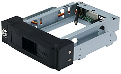 FANTEC MR-35SATA-A Wechselrahmen (für den Einbau von 8,89 cm (3,5 Zoll) SATA I/II/III Festplatten in einen 13,34 cm (5,25 Zoll) Schacht, schraubenlos, trägerlos, Anti-Vibration) schwarz