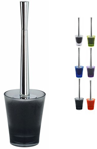 Spirella WC Bürste Klobürste Toilettenbürste hochwertig „Max Light“ mit hygienischem Behälter Grau