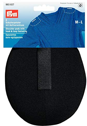 Prym 993837 Schulterpolster Raglan Haftverschluß PA M-L schwarz