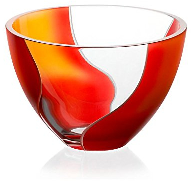 CRISTALICA Schale Obstschale Salatschüssel Elements Orange Rot 20 cm Kristall
