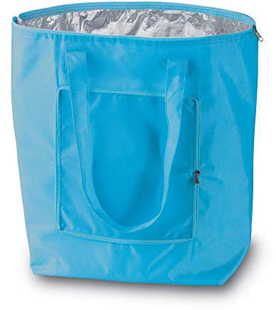 PromotionGift - Reusable Foldable Cooler, Shopping, Beach Bag Light and Durable, with Inner Aluminium Lining for Perfect Cooling Function - 25L (baby blue)