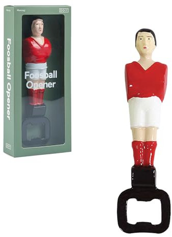 DOIY - Flaschenöffner - Design mit Tischfußballspieler - Flaschenöffner aus Aluminium - Lustiger Stil - Praktisch und funktional - Ergonomischer Griff - Farbe Rot - 16x4,2x2,5 cm