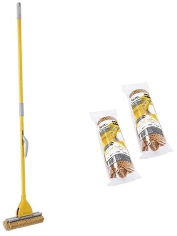 Apex Set Lavapavimenti Squizzo Classic Apex – Sistema con Spugna 25cm + 2 Ricambi Inclusi – Strizzatura a Leva, Struttura in Metallo, per Tutti i Pavimenti