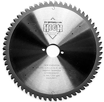 Lames de scie circulaire HM 216 x 30 angle négatif pour scies à coupe de qualité industrielle (216 x 30 dents = 60 TF négatif)