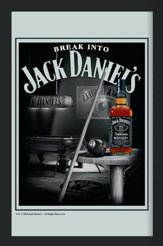 empireposter Jack Daniels Billiard - Bedruckter Spiegel mit Kunststoff Rahmen in Holzoptik, Kult-Spiegel - Größe 30x40 cm
