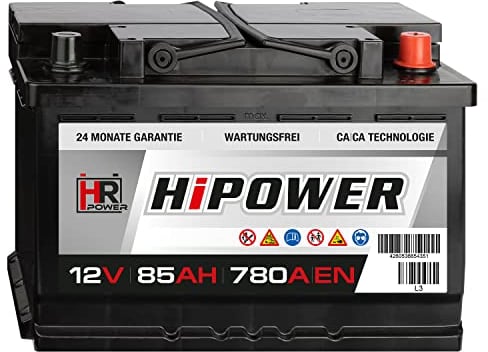 HR HiPower Blei-Säure 85Ah 12V 780A/EN Autobatterie mit bewährter Calcium-Calcium-Technologie (Ca/Ca)