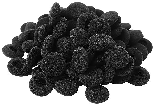 sourcingmap 70pcs Replacement Earphone Cushion, Soft Sponge Earpads with 1.8mm Inner Hole, Breathable Earbuds Foam Ear Tips Covers Fits Most Flat Round and Oval Headphones, 35 Pairs Black