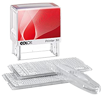 Colop 1093602200 Textstempel Printer 30/2 Set 47 x 18 mm Kissen, 5-zeilig, schwarz