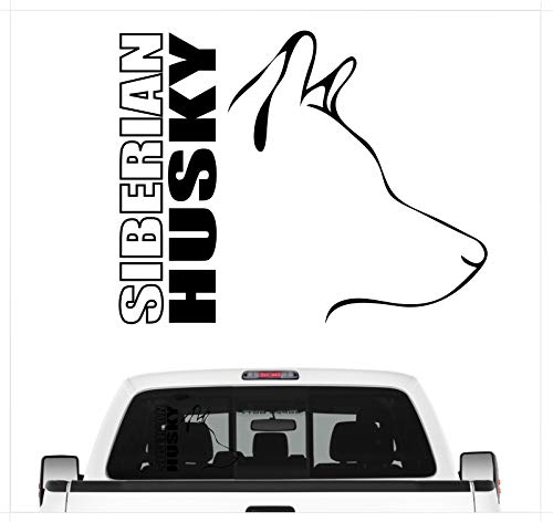 siviwonder Auto Aufkleber Siberian Husky Profil Hundeaufkleber Black