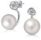 Moderne Klassische Braut CZ Minimalistische Solitär Weiße Simulierte Perlen Front Back Ohrstecker Ohrringe Für Frauen Hochzeit .925 Sterling Silber