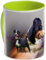 keramik becher (LG) Pistache Hund Appenzeller Sennenhund