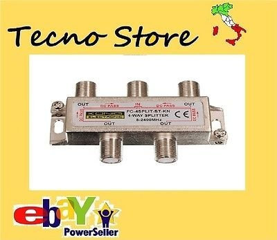 PARTITORE 1 INGRESSO 4 VIE DIVISORE TV ANTENNA SATELLITARE DIGITALE TERRESTRE