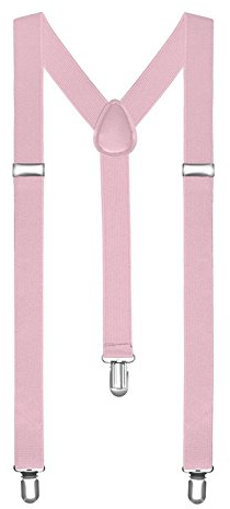 Boolavard® TM bretelles/bretelles One Size Y entièrement réglable en forme avec des Clips,Rose Claire,133cm / 52 Inches