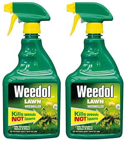 Weedol 2 x Lawn Weedkiller, Kills Weeds Not Lawns, 800ml Spray Gun! Ready to Use