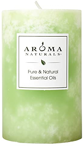Aroma Naturals Litsea Cubeba und Bergamotte ätherisches Öl, grüne Duft-Stumpenkerze, 6,3 x 10,2 cm