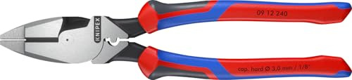 Knipex 09 12 240 SBA 9.5-Inch Ultra-High Leverage Lineman's Pliers with Fish Tape Puller and Crimper