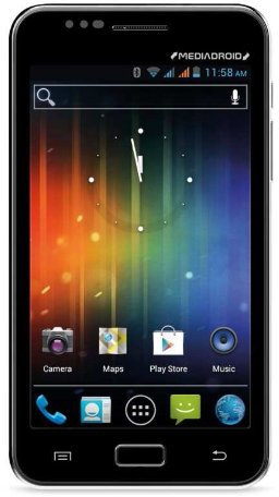 Media-Tech MT7033 Imperius Smartphone (12,7 cm (5 Zoll) AMOLED Display, 5 Megapixel Kamera, Dual SIM, Android 4.0) schwarz