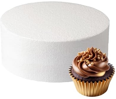 Culpitt 8 x 3 Round Cake Dummy, Polystyrene | Straight Edge For Professional Finish, Ideal For Practice Or Window Displays, Works With Fondant, Buttercream & Royal Icing