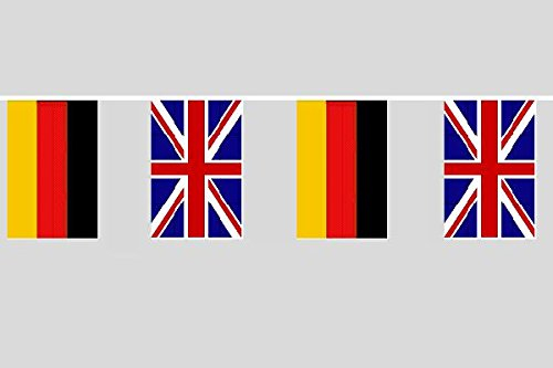 U24 Flaggenkette Deutschland - Grossbritannien UK 10,40 m Fahne Flagge Fahnenkette Freundschaft