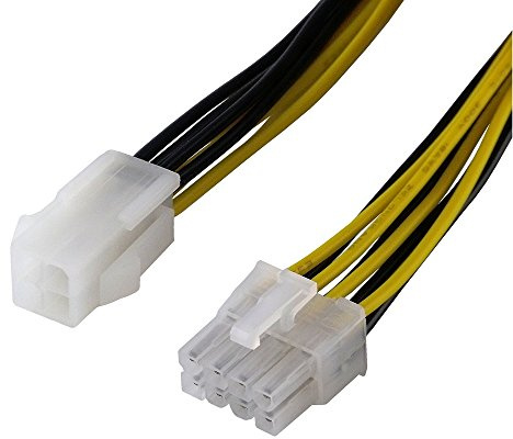 BestPlug 20cm internes PCI Strom-Kabel Adapter 12V für Computer, P4 Buchse Kupplung weiblich auf 8pol Power Stecker männlich