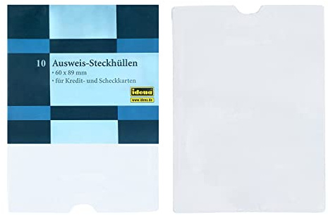 Idena 565038 Ausweis-Steckhülle, 89 x 60 mm, transparent