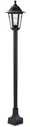 Firstlight 1 x E27 60 Watt IP44 Malmo Lantern Post, Black Resin
