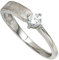 Jobo Damen-Ring aus 925 Sterling Silber eismatt mit Zirkonia Größe 60