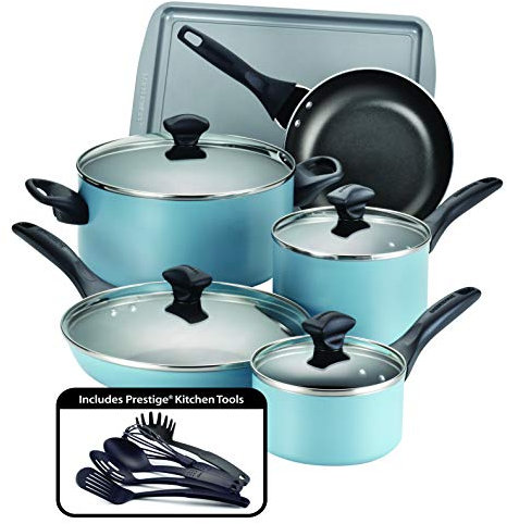 Farberware Passe au Lave-Vaisselle antiadhésive Batterie de Cuisine 15 pièces