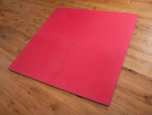 Martial Arts Exercise Mat Set, 8 Pieces, 1m x 1m x 40mm, Red/Blue