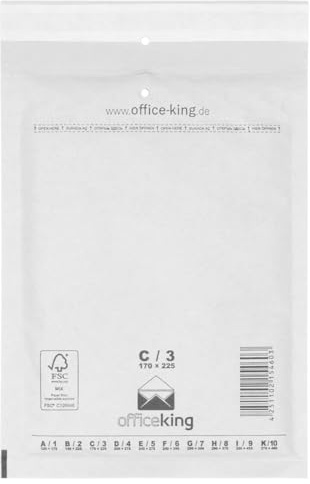 OfficeKing 1000x Luftpolstertaschen C/3 Weiß 170 x 225 mm DIN A5 B6+ gepolsterte Versandtaschen